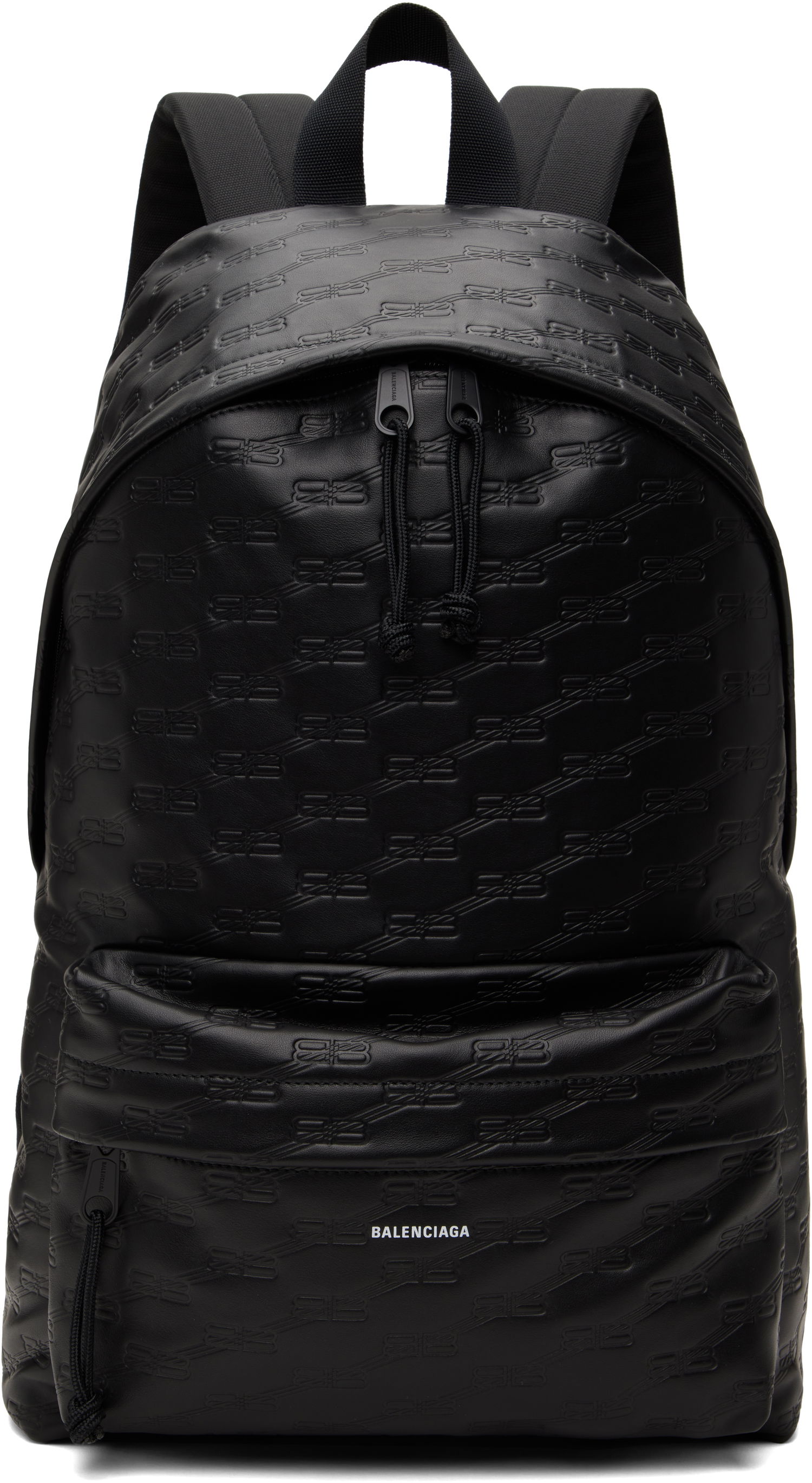 Batoh Balenciaga Monogram Embossed Leather Backpack Čierna | 7130442AA251000, 0