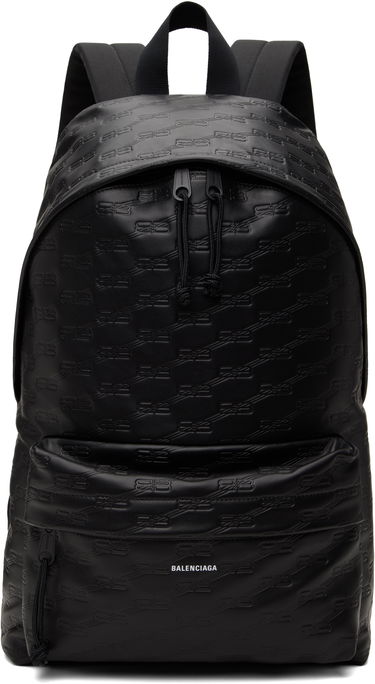 Batoh Balenciaga Monogram Embossed Leather Backpack Čierna | 7130442AA251000, 0