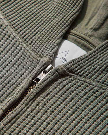 Mikina ROA Sun Faded Waffle Zip Up Hoodie Zelené | RBMW0513FA340 GRN0012, 3