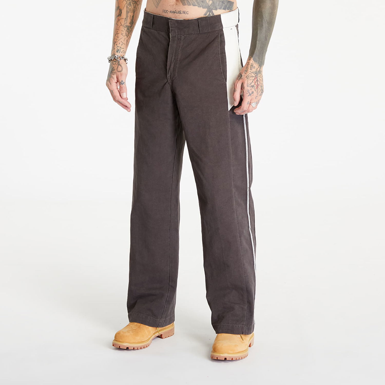 Nohavice HERON PRESTON Vintage Wash Canvas Trousers Hnedá | HMCG010F23FAB0036000, 0