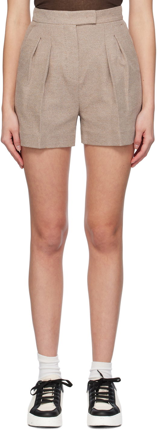 Šortky Max Mara Max Mara Women's Pleated Tailored Shorts Béžová | 2411781012600