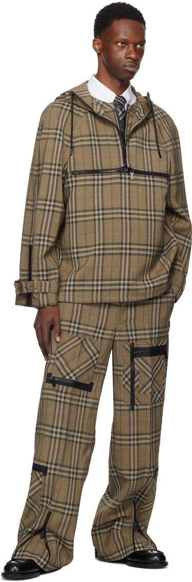 Nohavice Burberry Burberry Check Silk Blend Cargo Pants Hnedá | 8108349, 3
