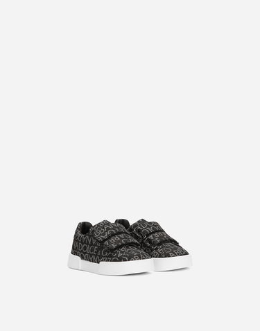 Tenisky a topánky Dolce & Gabbana Portofino Coated Jacquard First Steps Čierna | DN0193AL125HNXCI, 1