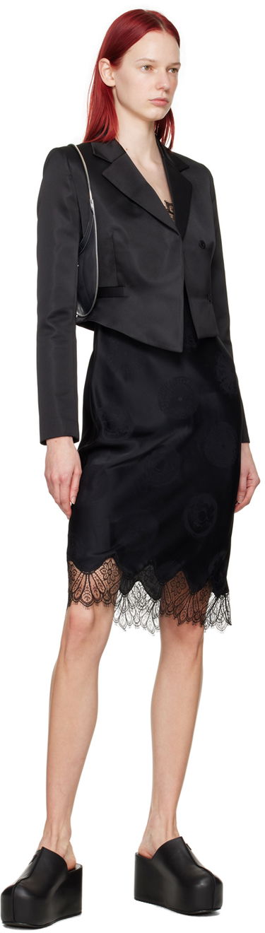 Bunda Coperni Coperni Cropped Satin Blazer Čierna | COPV54828, 3