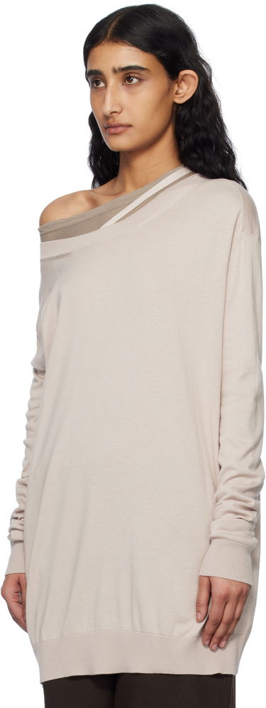 Sveter Ann Demeulemeester Ann Demeulemeester Helle Off-The-Shoulder Sweater Béžová | 2510-W-KN06-KN055-034, 3