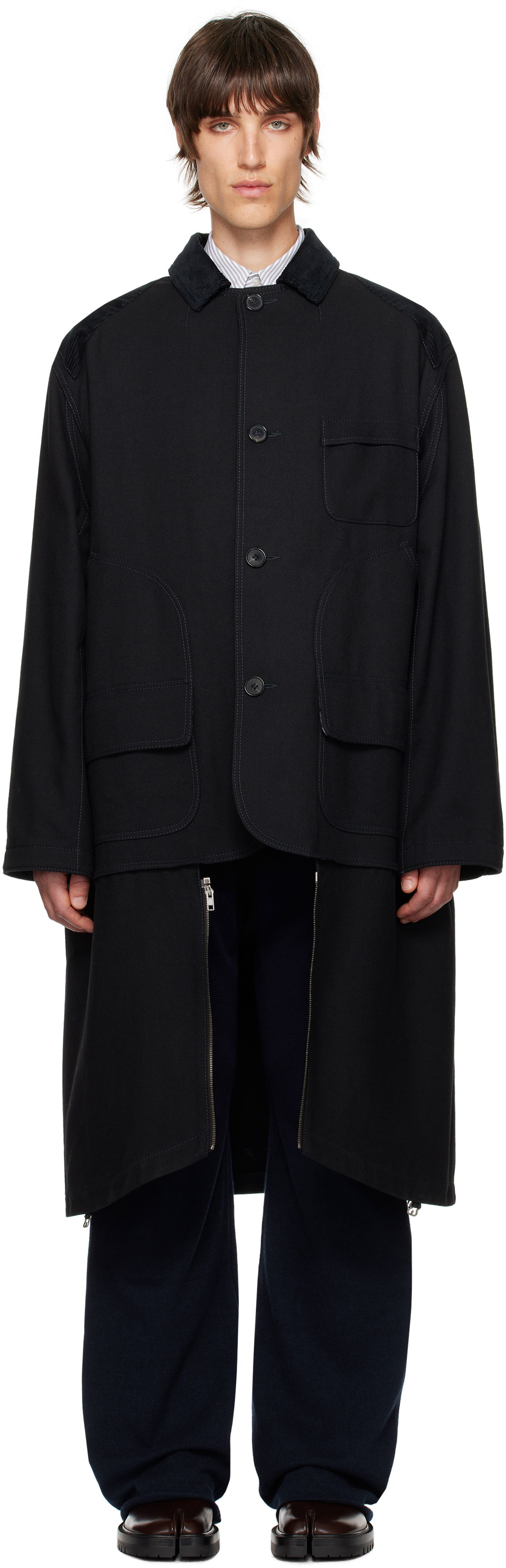 Kabáty Maison Margiela Heavy Cotton Double Coat Čierna | S51AA0352 S53229, 0