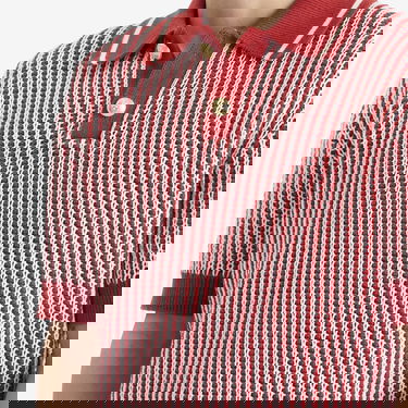 Polo tričko Drôle de Monsieur Striped Knit Polo Shirt Červená | G-PO167-CO208-BR, 5