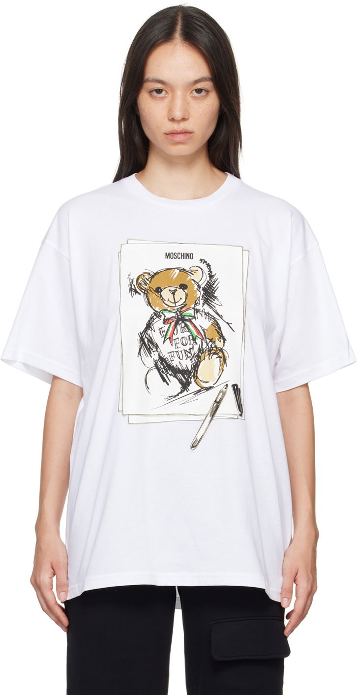 Tričko Moschino White Teddy Bear T-Shirt Biela | 0704 5541 1001