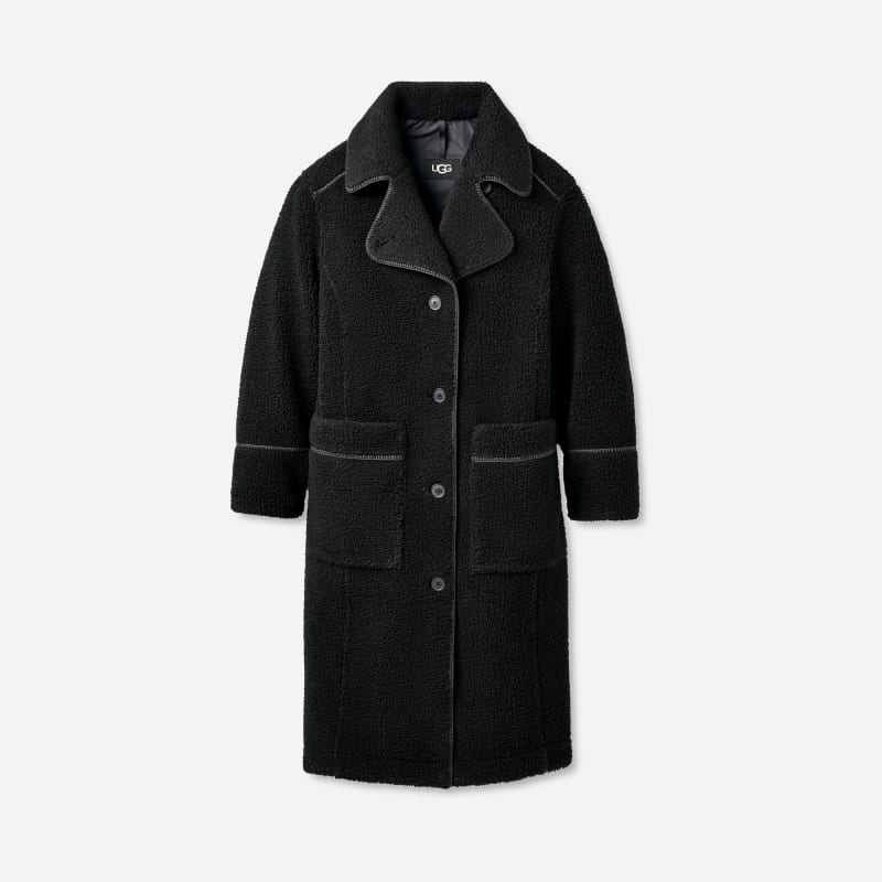 Kabáty UGG Sema Fluff Long Coat Čierna | 1171458-BLK