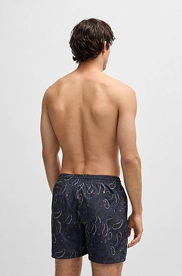 Šortky BOSS Paisley Print Swim Shorts Navy | 50544547, 1