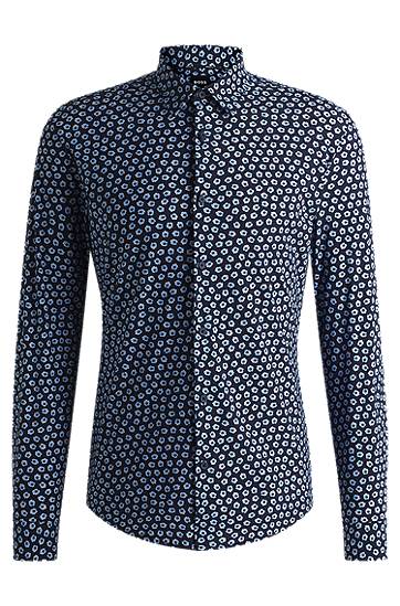Košeľa BOSS Slim Fit Floral Print Performance Stretch Shirt Navy | 50539456, 0