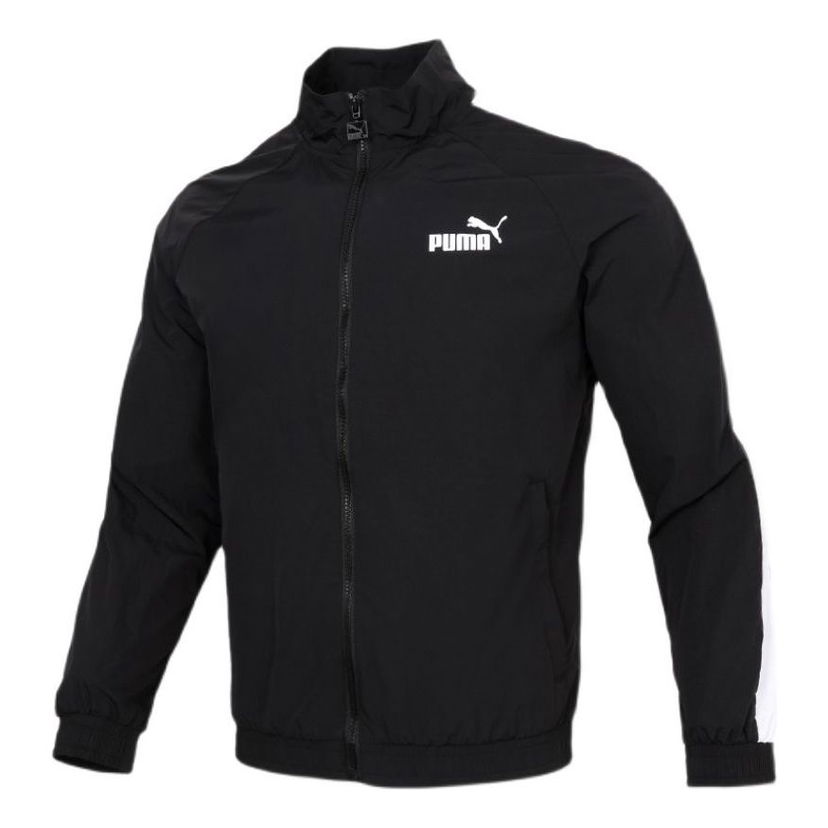 Vetrovka Puma Logo Sports Windproof Stand Collar Woven Jacket Čierna | 532559-01