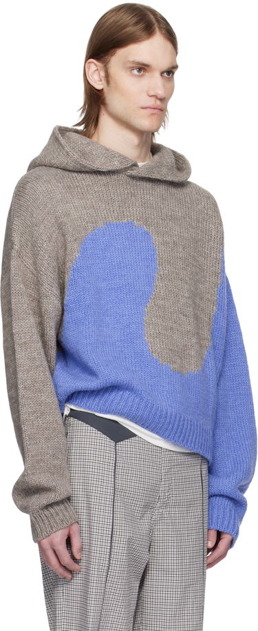 Sveter ERL ERL Bicolor Swirl Knit Hoodie Modrá | ERL10N009, 1