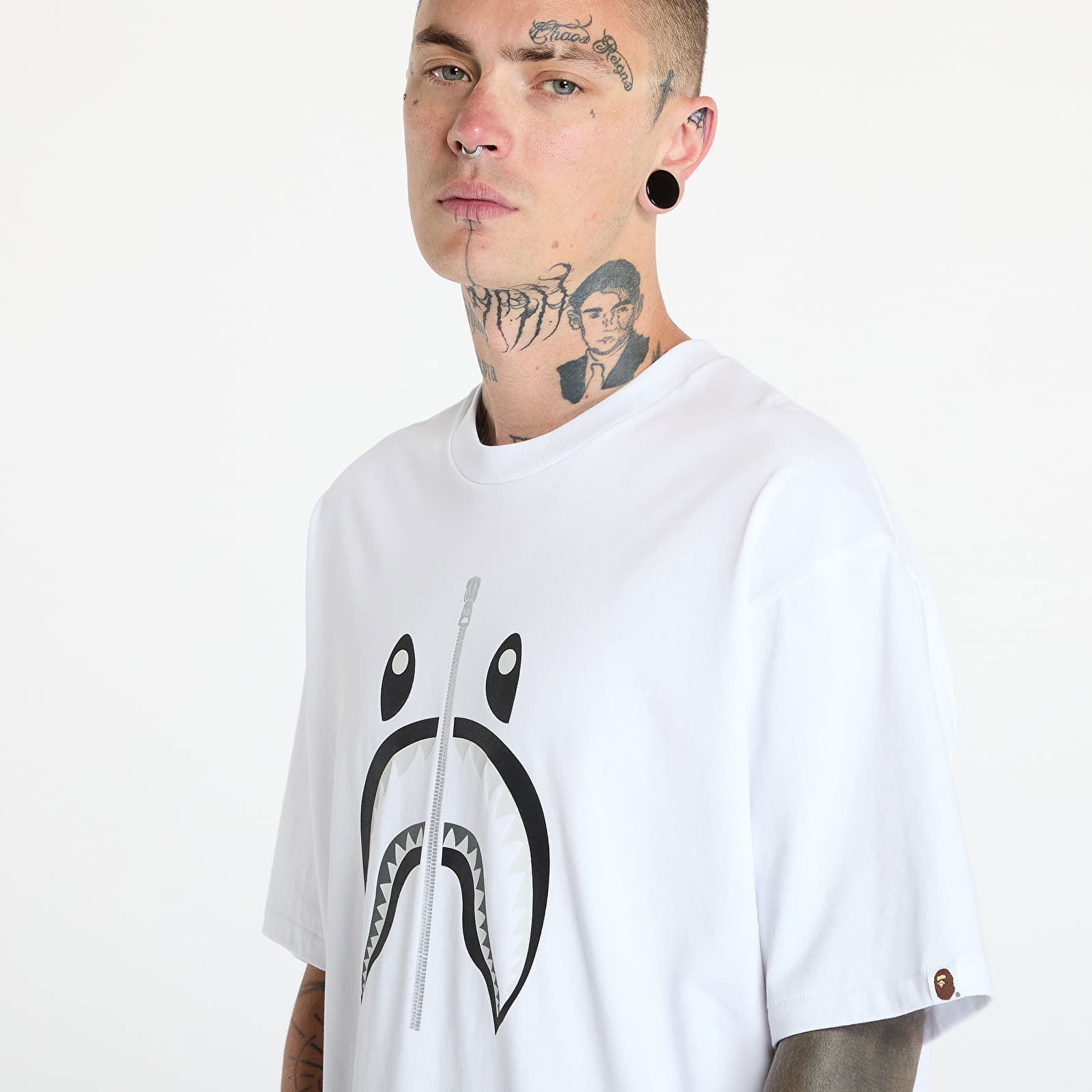 A BATHING APE Shark Tee White