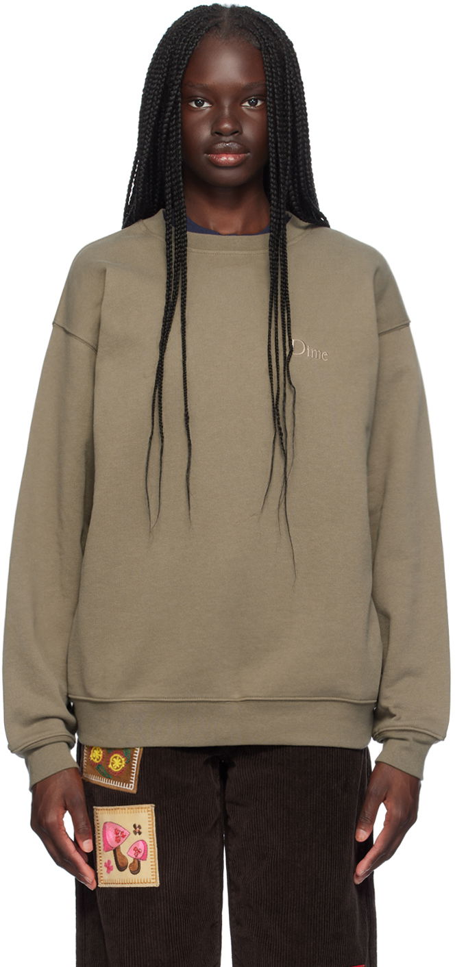 Tričko Dime Taupe Classic Small Logo Sweatshirt Šedá | DIMESU2416SEP, 0