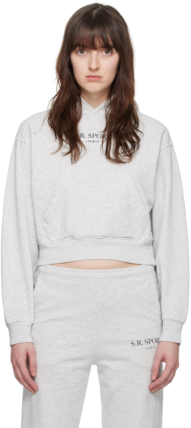 Mikina Sporty & Rich 'S.R. Sport' Hoodie Šedá | HCAW2326HG, 0
