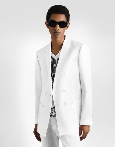 Bunda Dolce & Gabbana Dolce & Gabbana Portofino Double-breasted Linen Jacket Biela | G2NZ2TFU4JBW0111, 3