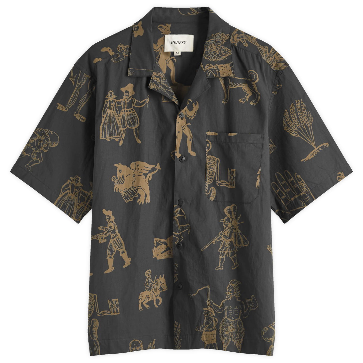 Košeľa Heresy Woodcut Print Shirt Čierna | HSS25-CS02B, 1