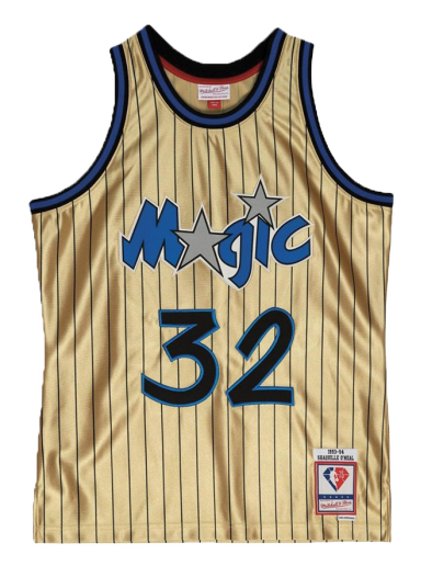 Dres Mitchell & Ness Orlando Magic Shaquille O'Neal 75th Gold Swingman Jersey Metalická | SMJY4398-OMA93SONGOLD