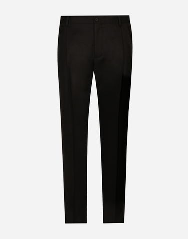 Nohavice Dolce & Gabbana Dolce & Gabbana Tailored Flannel Pants Čierna | GY6UETGI251N0000, 0