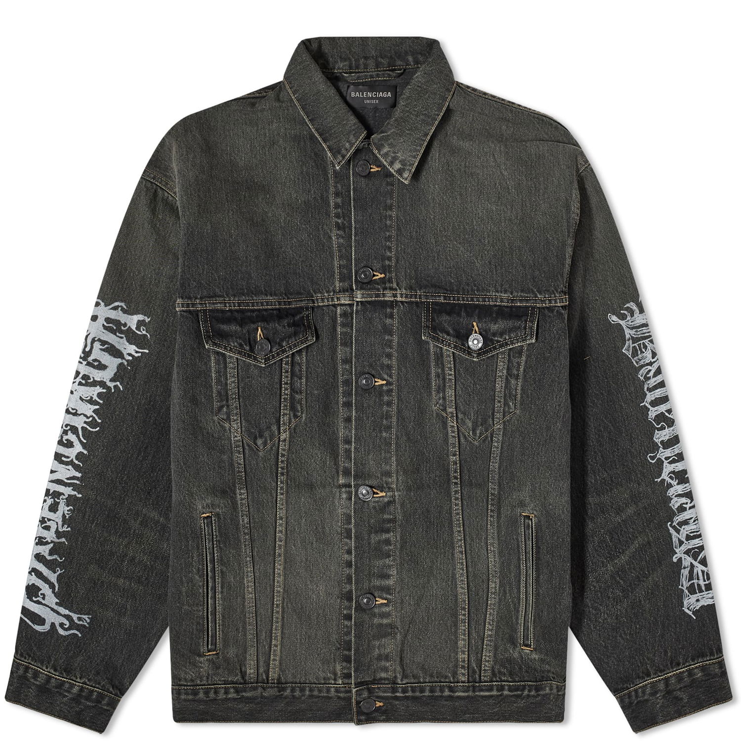 Bunda Balenciaga Metal Logo Denim Jacket Čierna | 773804-TBP47-3721, 0