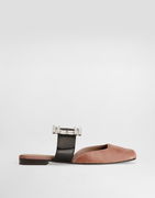 Dolce & Gabbana Velvet Mules With Jeweled Buckle