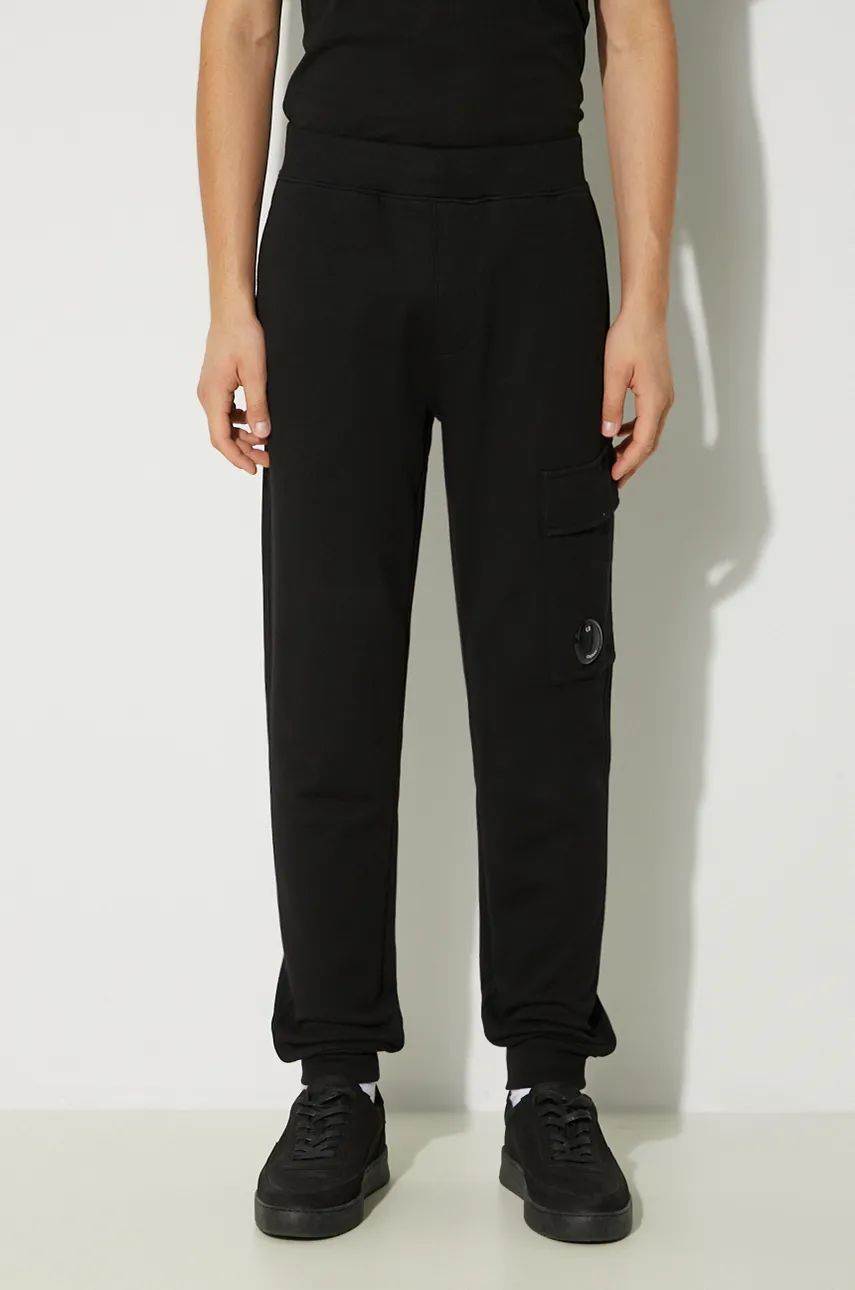 Tepláky C.P. Company Diagonal Raised Fleece Cargo Sweatpants Čierna | 17CMSP017A005086W, 0