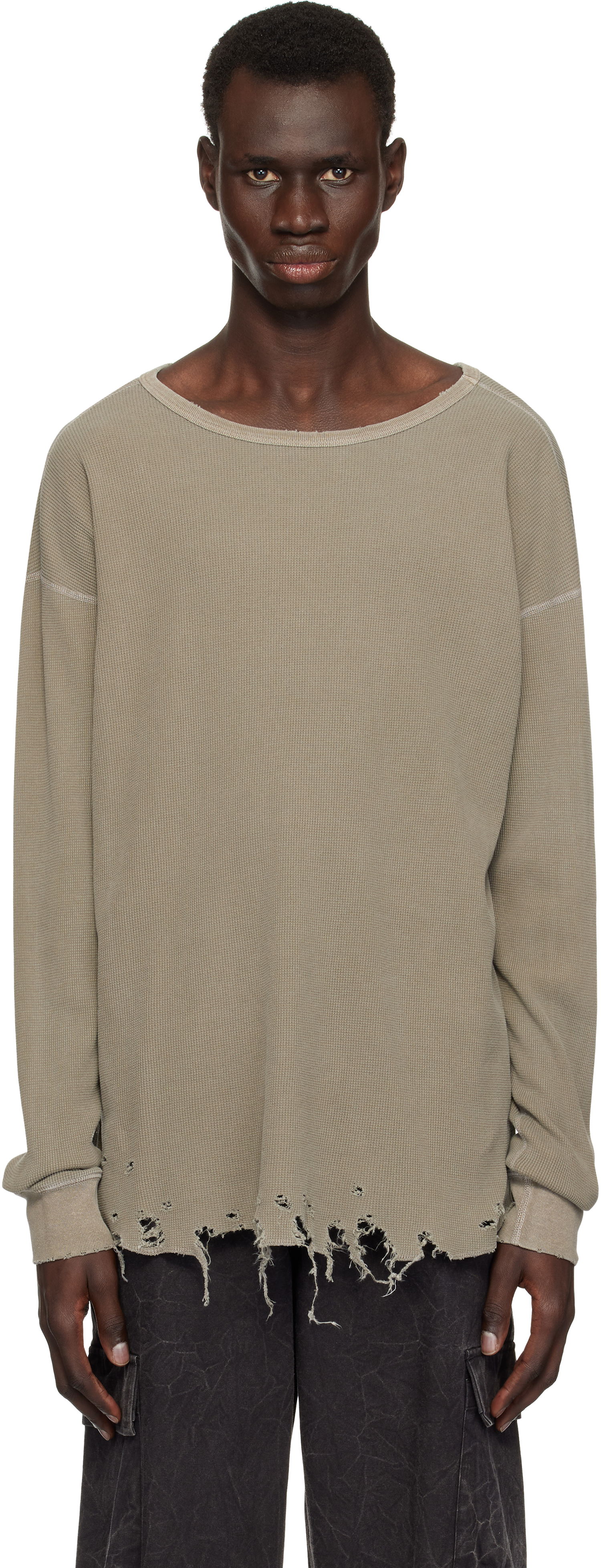 Sveter John Elliott John Elliott Folsom Thermal Distressed T-Shirt Béžová | B295M6651A, 0