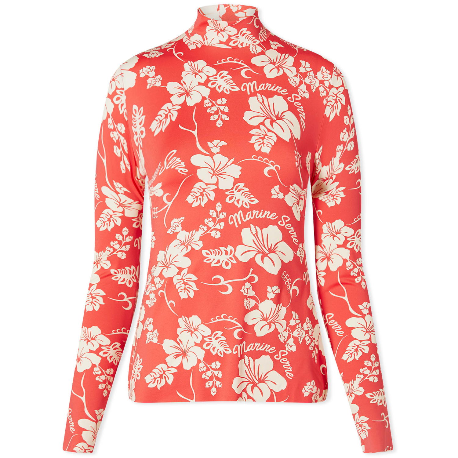 Tričko Marine Serre Floral Recycled Jersey Second Skin Top Červená | WTS005-RD10, 0