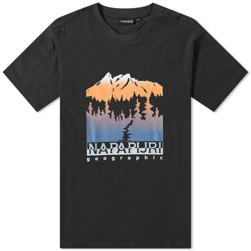 Tričko Napapijri Mountain Print Tee Čierna | NP0A4GLZ-041, 0