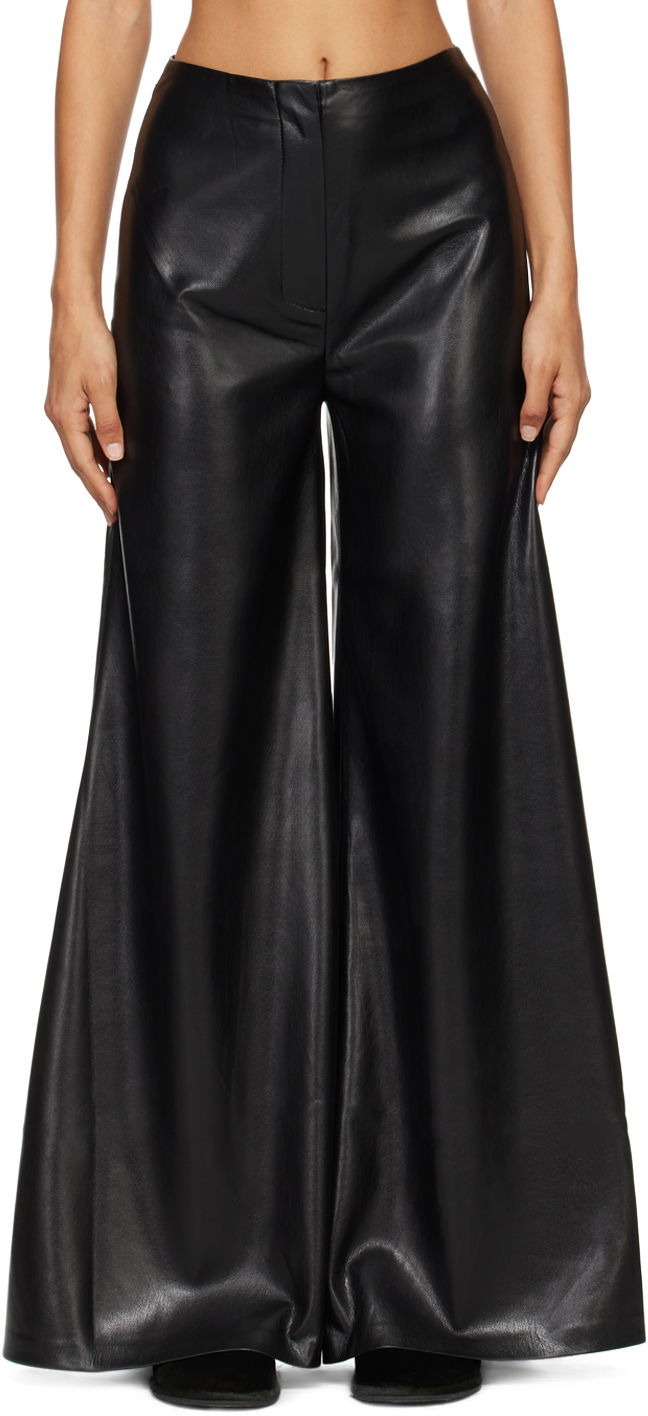 Black Wiraag Vegan Leather Trousers