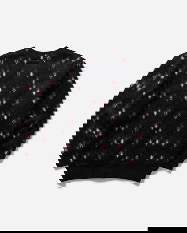 Sveter WACKO MARIA Diamond Pattern Heavy Mohair Cardigan Čierna | 24FW-WMK-KN20 BLACK, 2