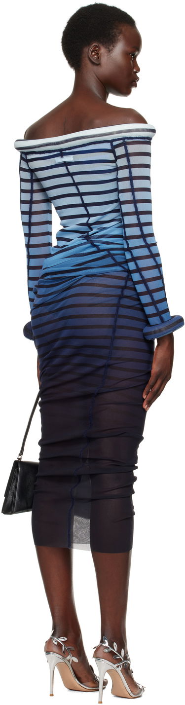 Šaty Jean Paul Gaultier Jean Paul Gaultier 3D Striped Maxi Dress Modrá | 25/33-F-RO294-T575-005956, 2
