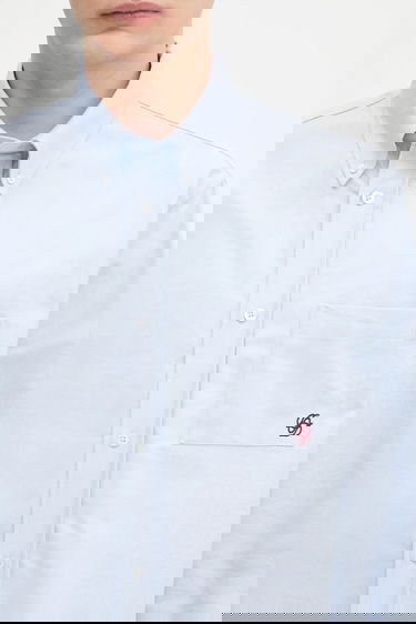 Košeľa Drôle de Monsieur Drôle de Monsieur La Chemise Oxford Relaxed Fit Button-Down Shirt Modrá | H.SH240.CO225, 3