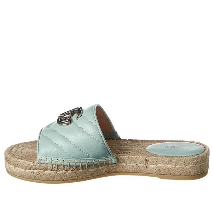 Tenisky a topánky Gucci Double g Quilted Straw Woven Espadrille Slides Tyrkysová | 628106-BKO00-3926