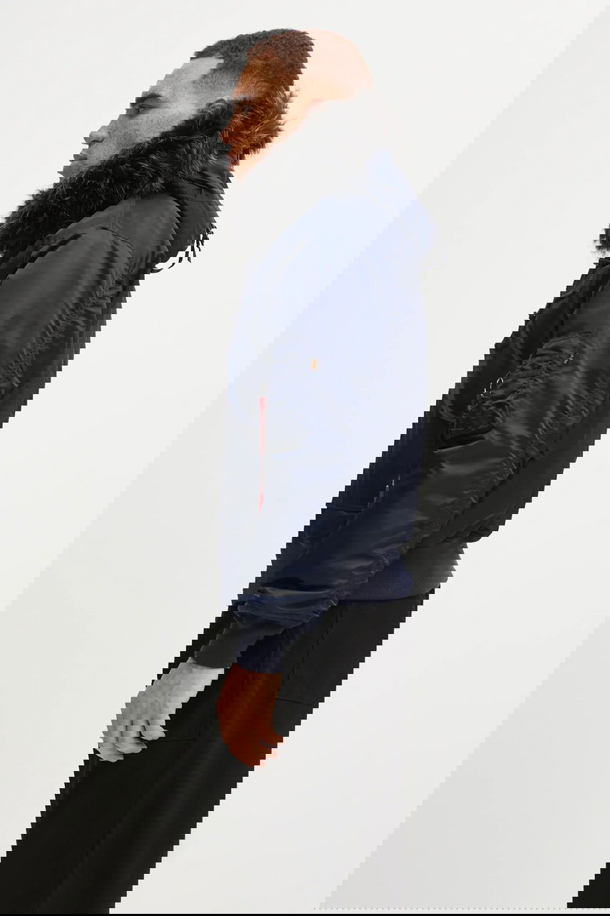 Bomber bunda Alpha Industries 45/P Hooded Custom Faux Fur Bomber Jacket Navy | 113145, 1