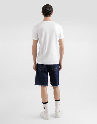 Tričko Dolce & Gabbana Cotton T-Shirt With Patch Biela | G8PV1ZG7O4CW0800, 2