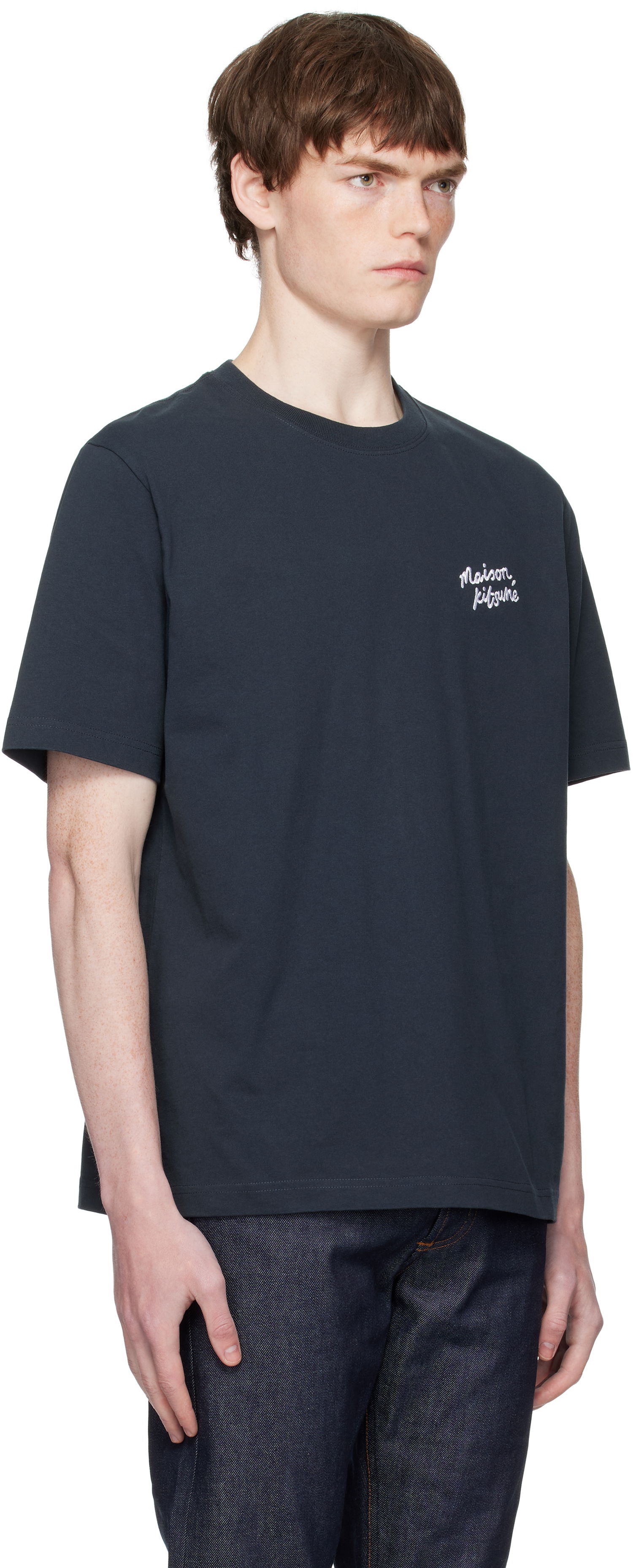 Tričko MAISON KITSUNÉ Maison Kitsuné Handwriting Comfort T-Shirt Navy | MM00126KJ7025, 1