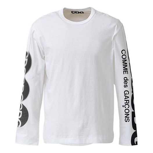 Tričko Comme des Garçons CDG String Mark Logo Long-Sleeve T-Shirt Biela | SZ-T008-051-2