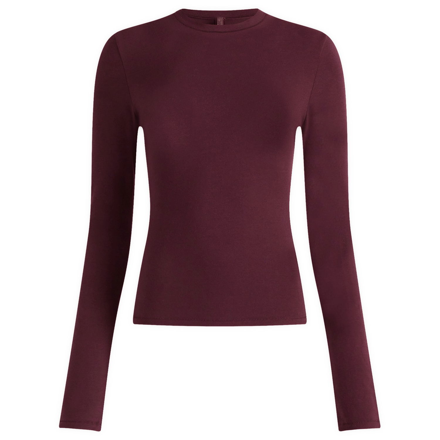 Tričko SKIMS Cotton Jersey Long Sleeve T-Shirt, Size Large Vínová | AP-TSH-0647-CUR, 1