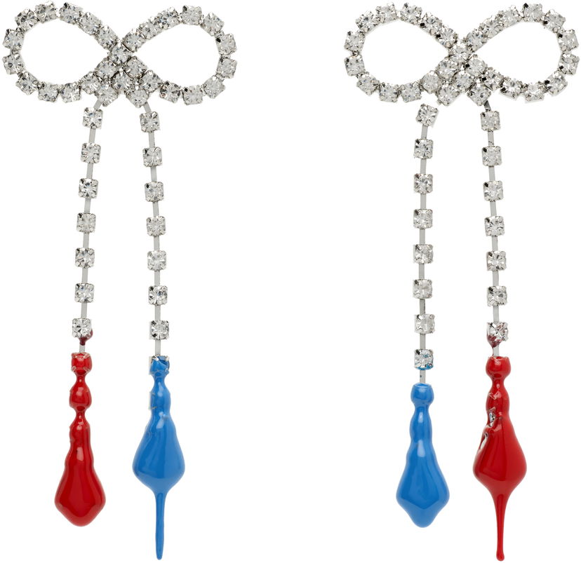 Náušnice Ottolinger Ottolinger Crystal Bow Drop Earrings Metalická | 125-902425-01