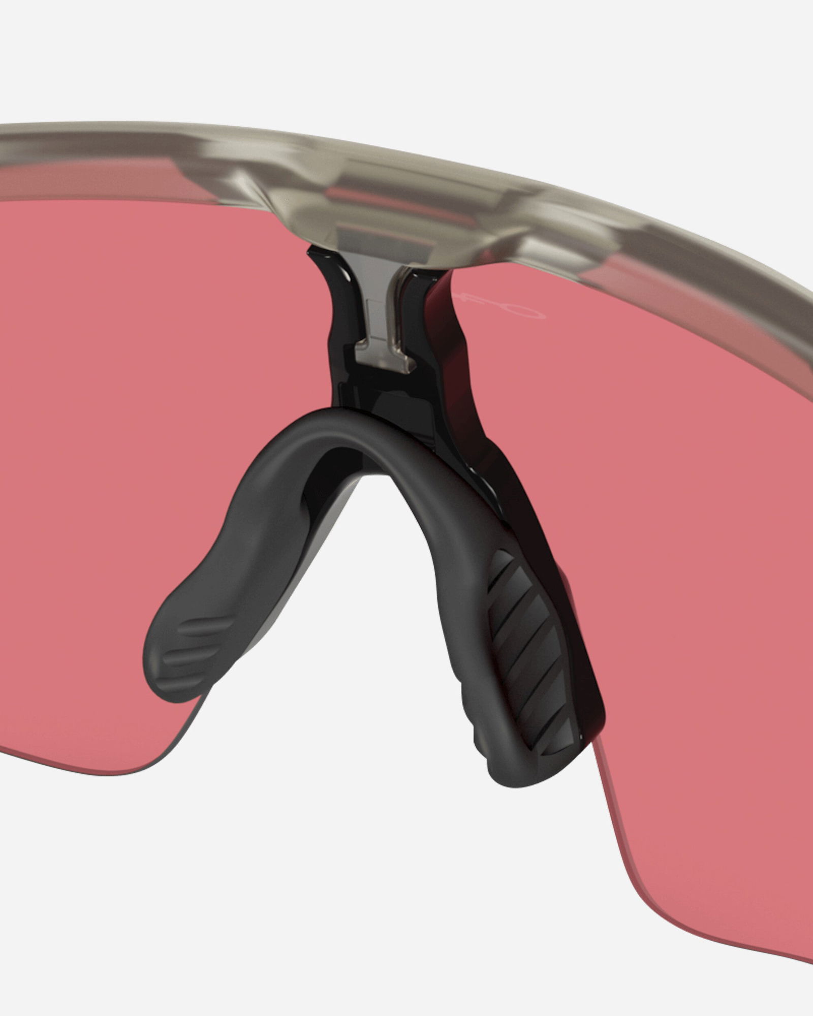 Matte Grey Sports Sunglasses With Red Lenses