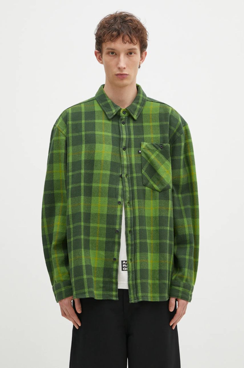 Košeľa WOOD WOOD Wood Wood Day Heavy Flannel Shirt Relaxed Fit Zelené | 10325302.5167, 0