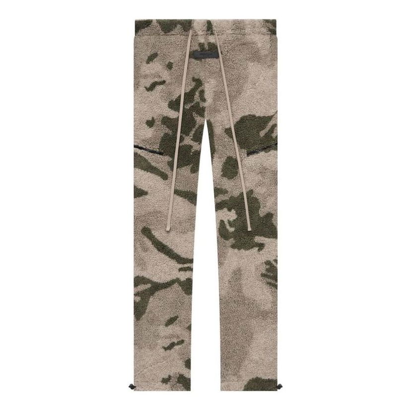 Tepláky Fear of God Essentials Polar Fleece Camo Pants Zelené | FOG-SS22-099