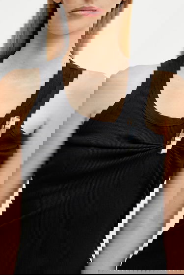 Šaty Coperni Coperni Washing Clip Rib Midi Dress Čierna | COPR192F5033, 3
