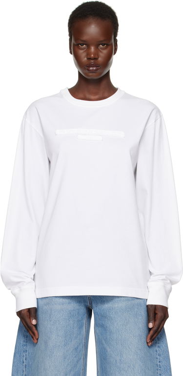 Tričko Alexander Wang Distressed Logo Long Sleeve T-Shirt Biela | UCC1251787, 0
