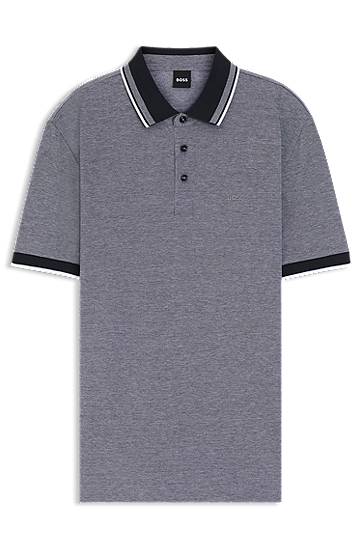 Polo tričko BOSS BOSS Oxford Cotton Pique Polo Shirt with Logo Šedá | 50521116, 0