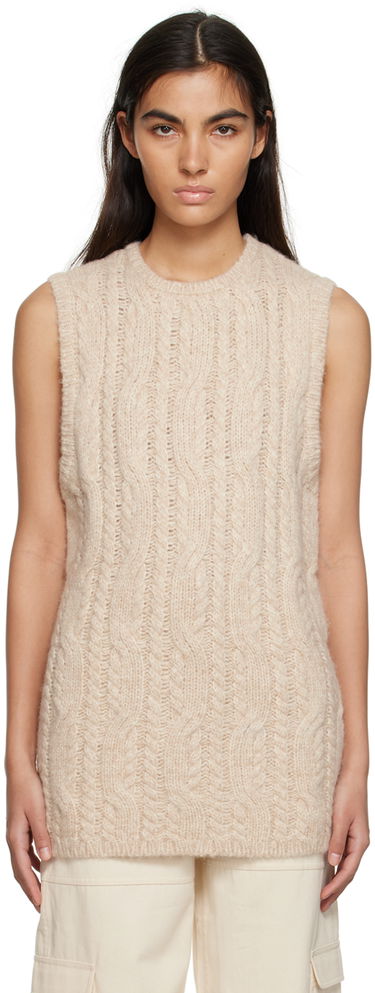 Sveter TOTEME TOTEME Crewneck Knit Vest Béžová | 232-5166-312, 0