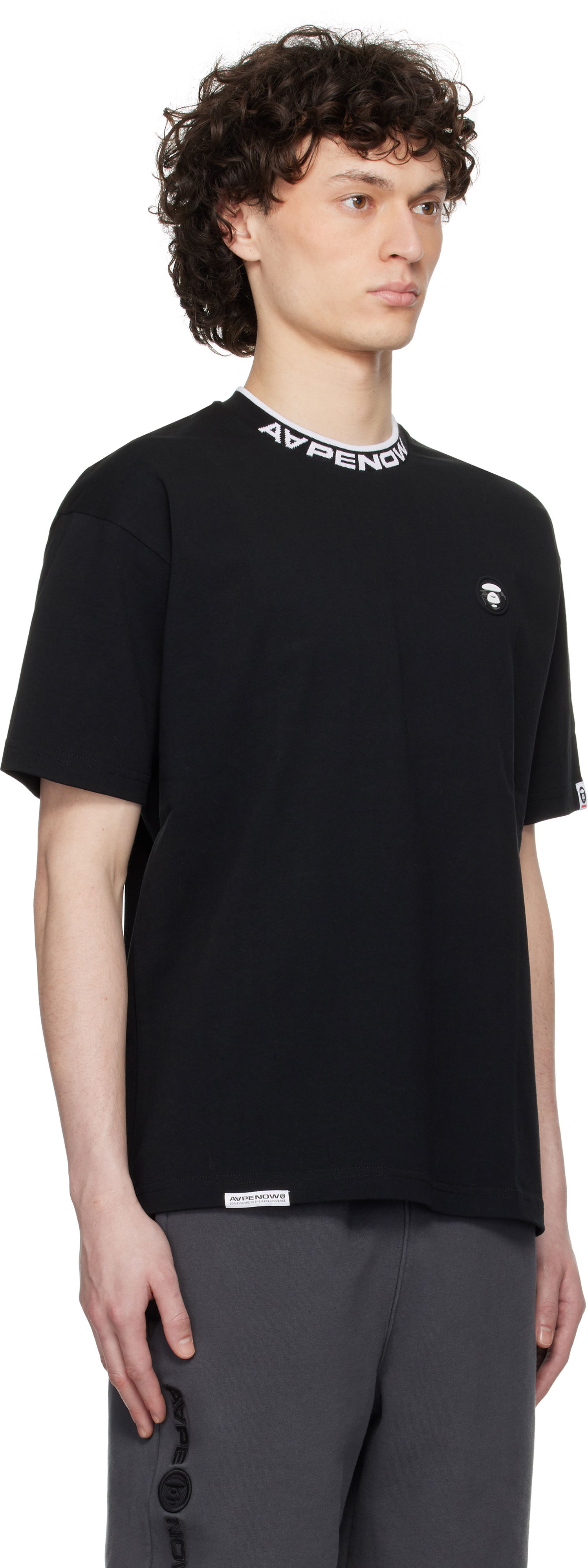 Tričko AAPE by A Bathing Ape AAPE by A Bathing Ape 'AAPE Now' Moonface Logo T-Shirt Čierna | AAPTEM1604XXNBKX, 1
