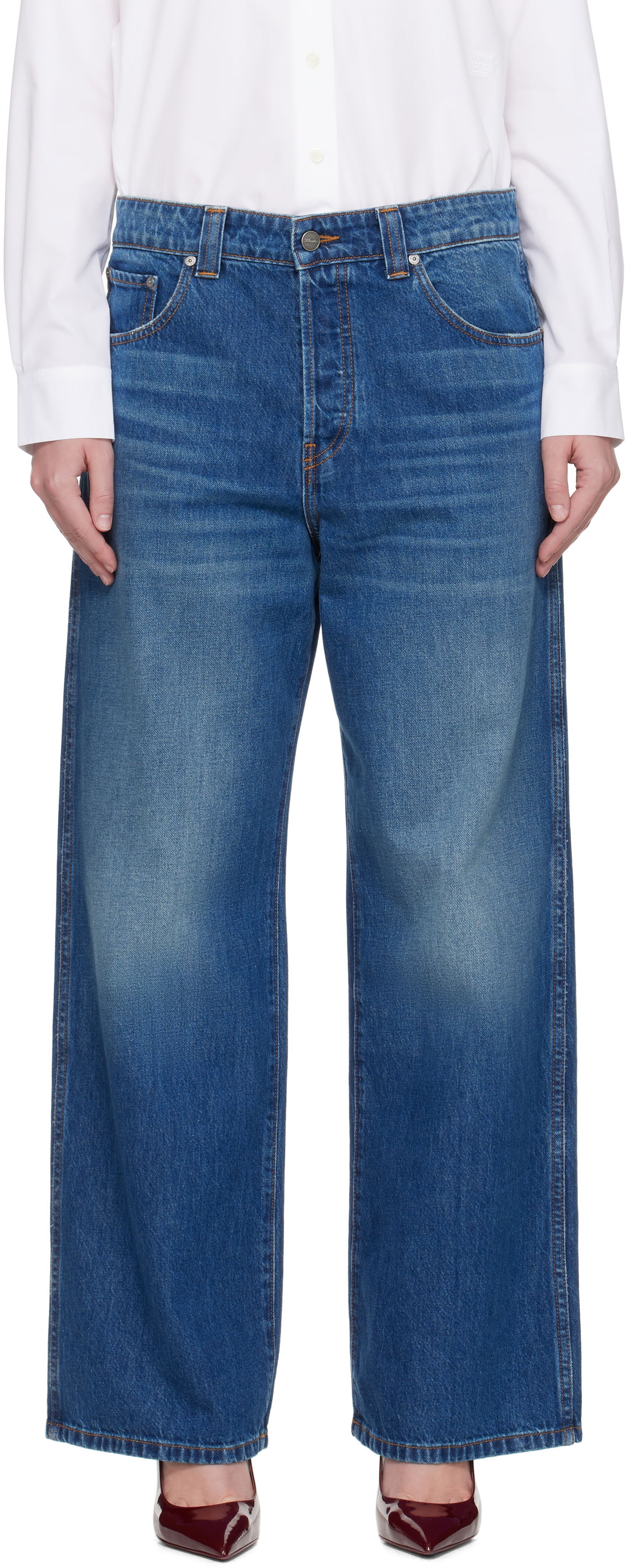 Džínsy Khaite KHAITE Winslow Wide-Leg Jeans Modrá | 1164917021, 0